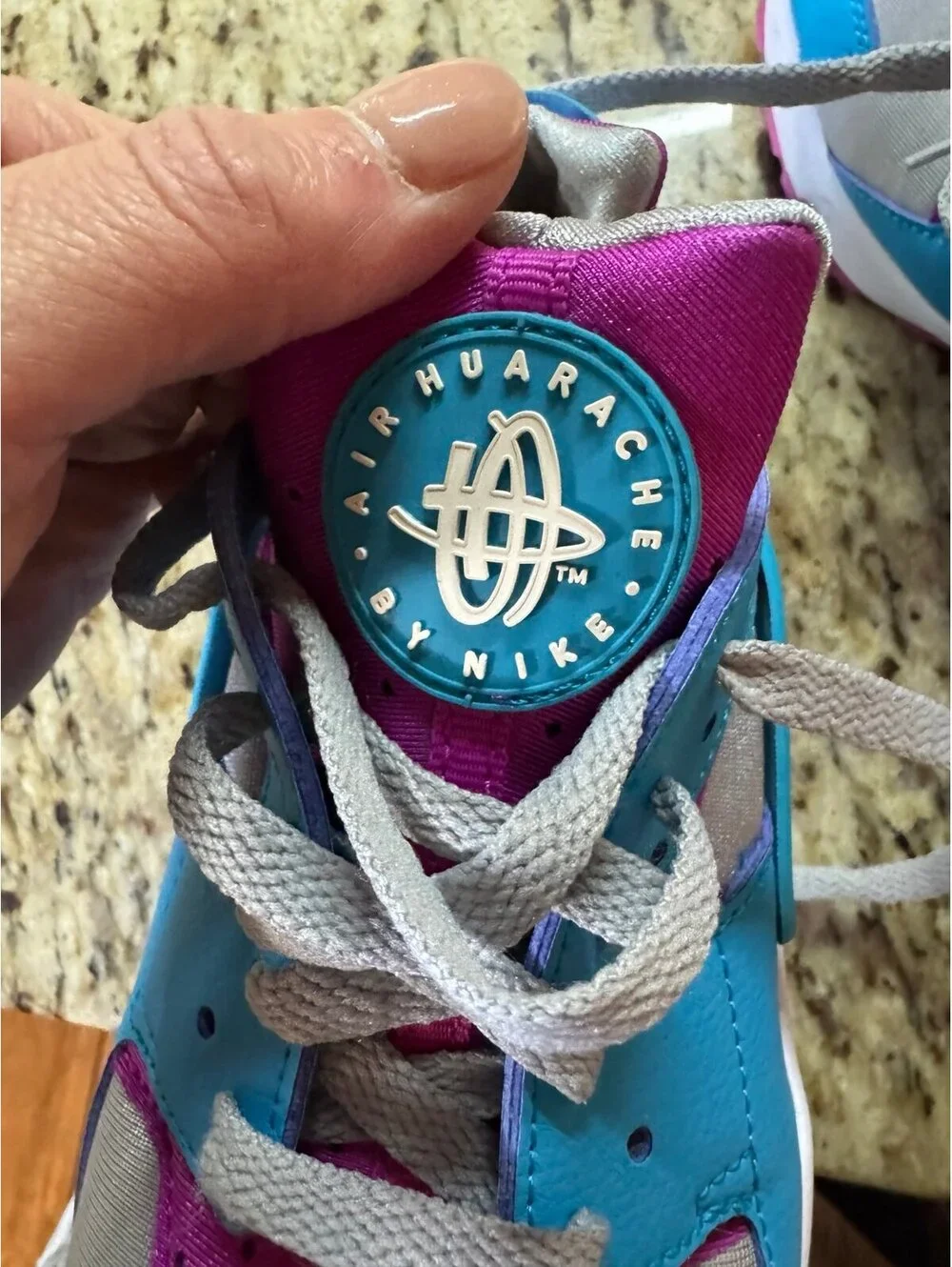 CUSTOM 2015 NIKE HUARACHE SHOES 8.5 PURPLE GREY TEAL NEVER WORN BY NIKEID